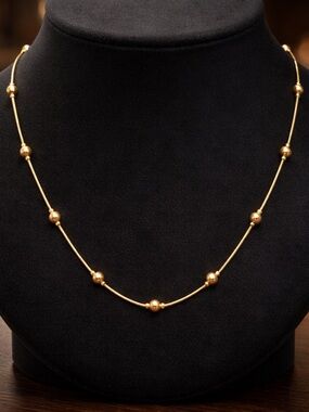 Monet Gold-Tone Bead Station Necklace